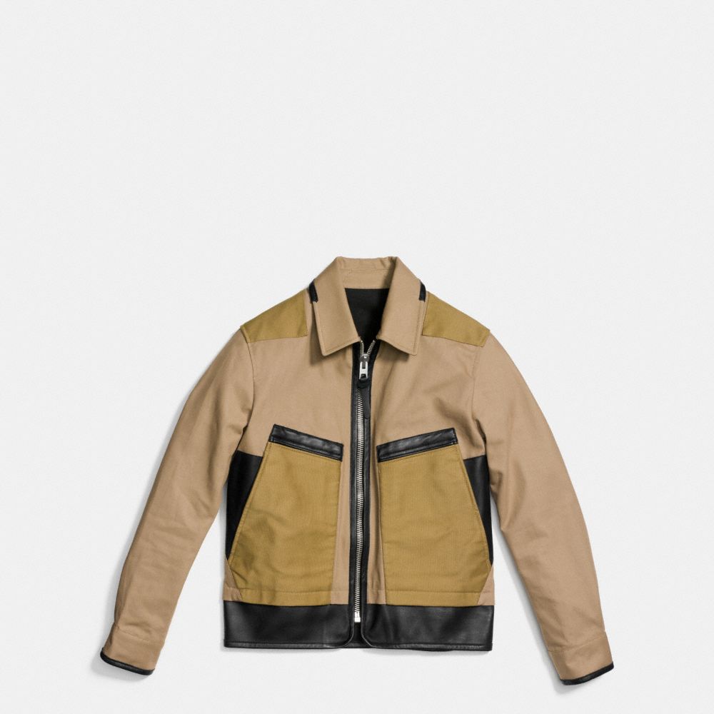 Mixed Fabric Flight Jacket