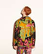 COACH®,PRINTED PARKA JACKET,n/a,ORANGE/PINK PSY SWIRL,Front View