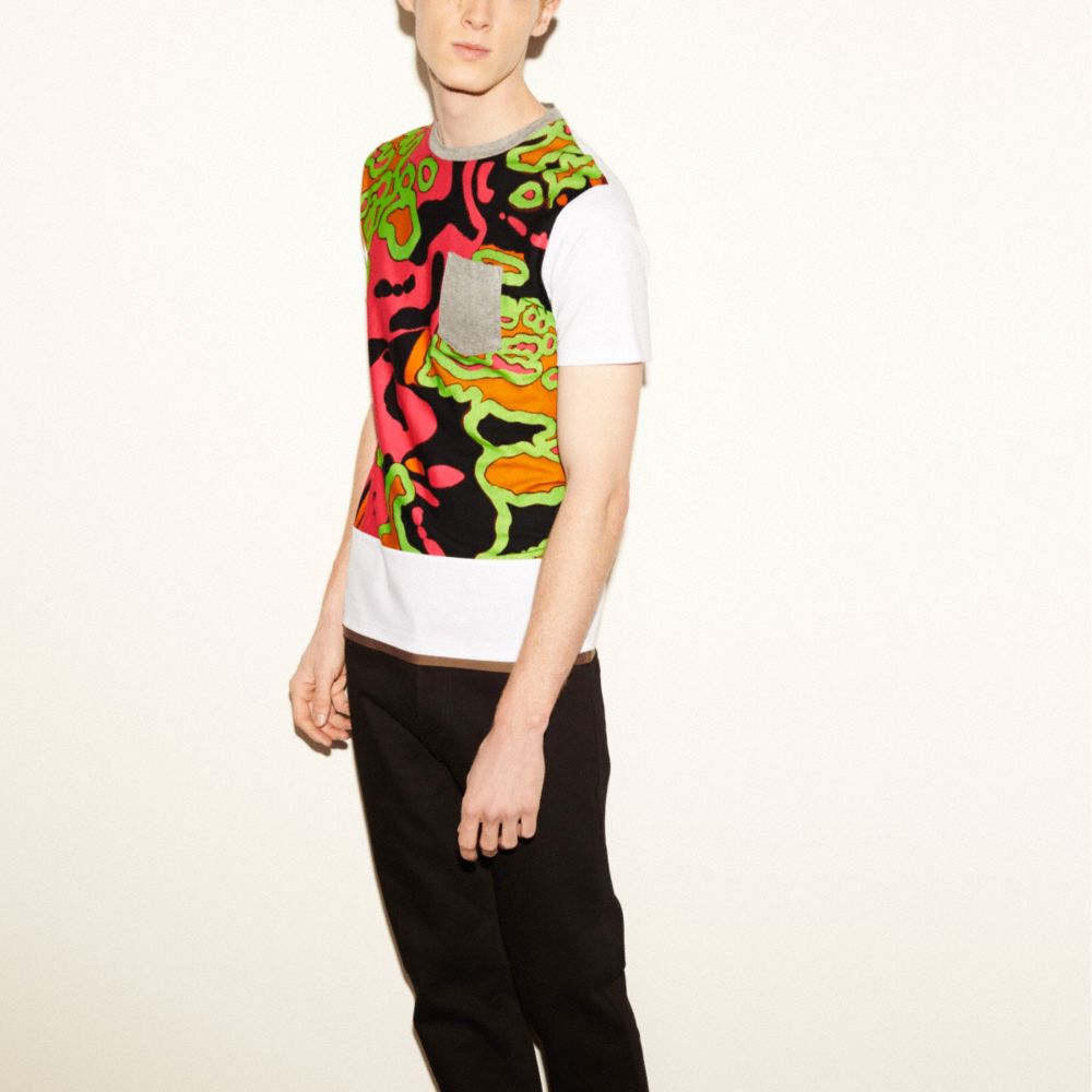 Psychedelic Swirl Tee Shirt With Band