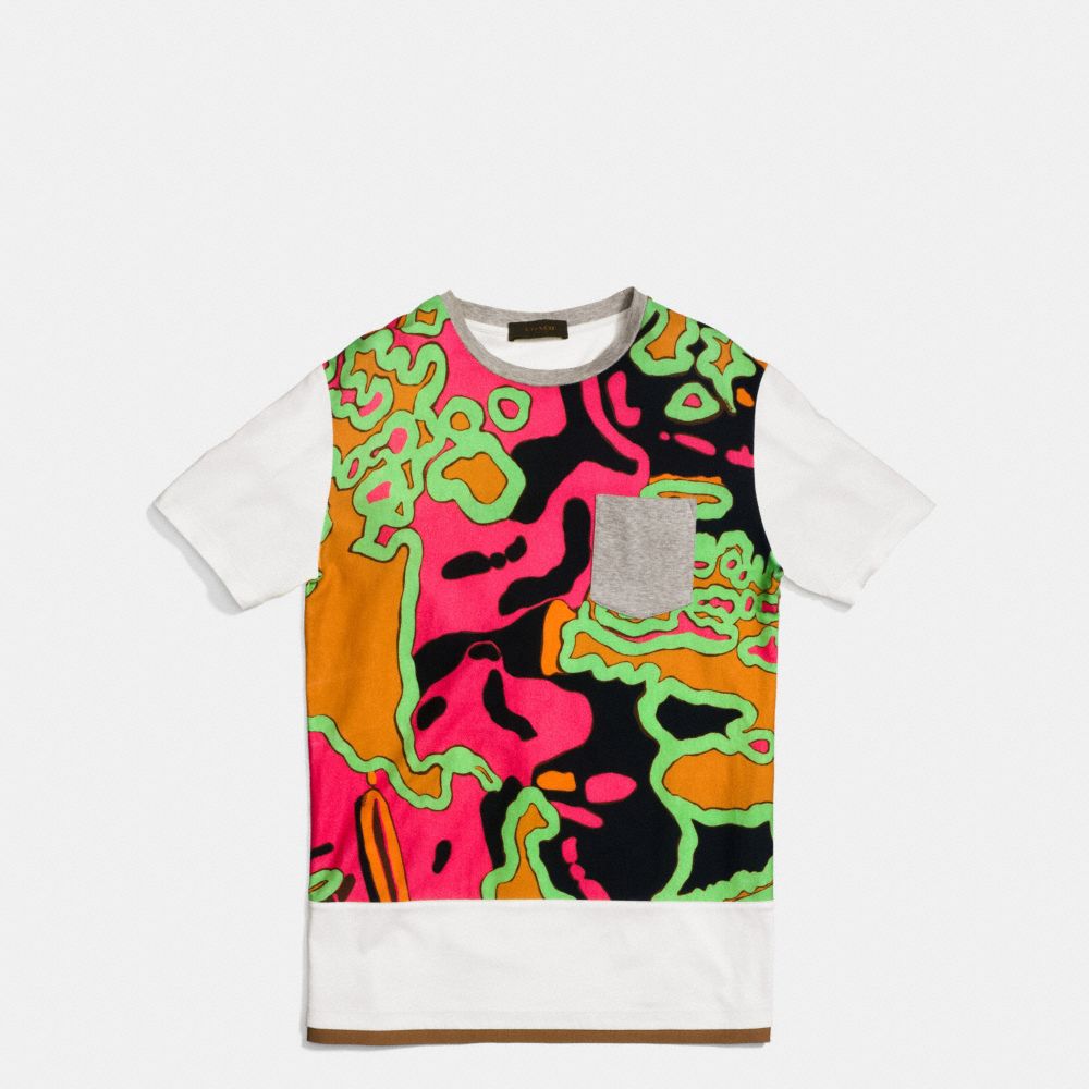 Psychedelic Swirl Tee Shirt With Band