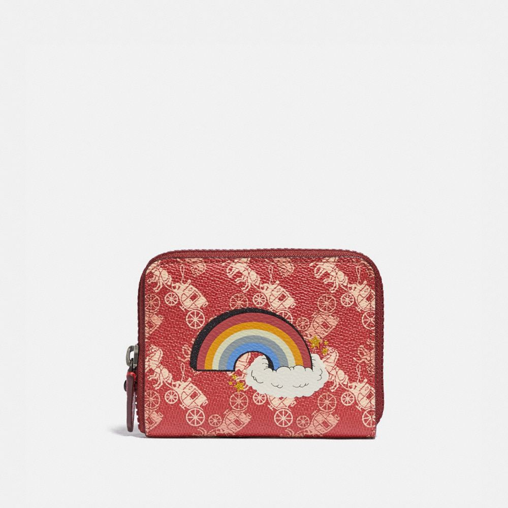 Small Zip Around Wallet With Horse And Carriage Print And Rainbow