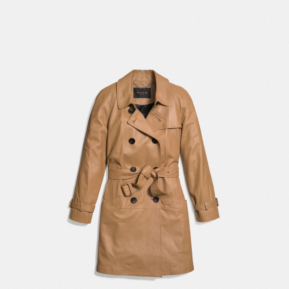 Leather Drapey Trench