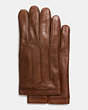 COACH®,TECH NAPPA GLOVE,Leather,Dark Saddle,Front View