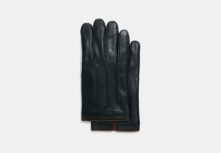 COACH®,TECH NAPPA GLOVE,Leather,DARK GREEN,Front View