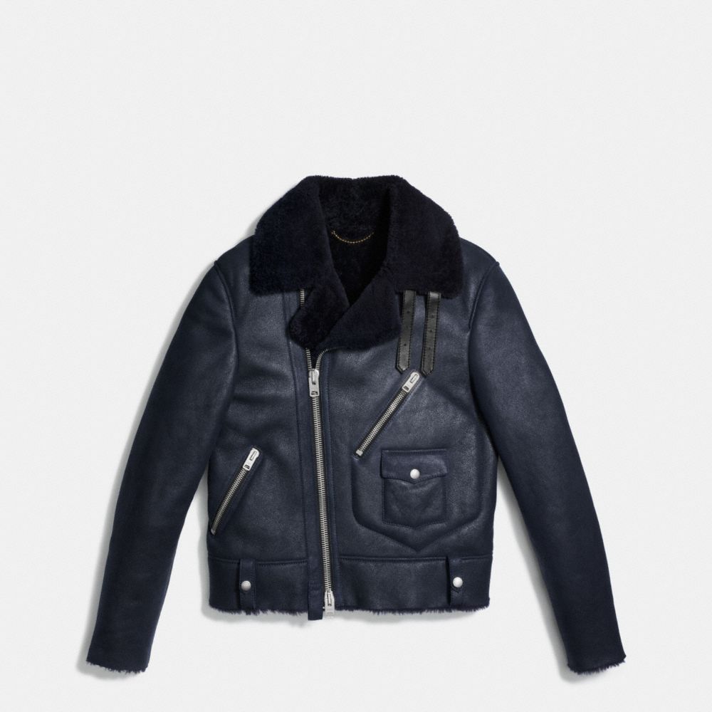 Coach shearling moto jacket sale