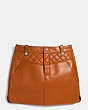 COACH®,CURVED HEM SKIRT,Leather,Saddle,Scale View