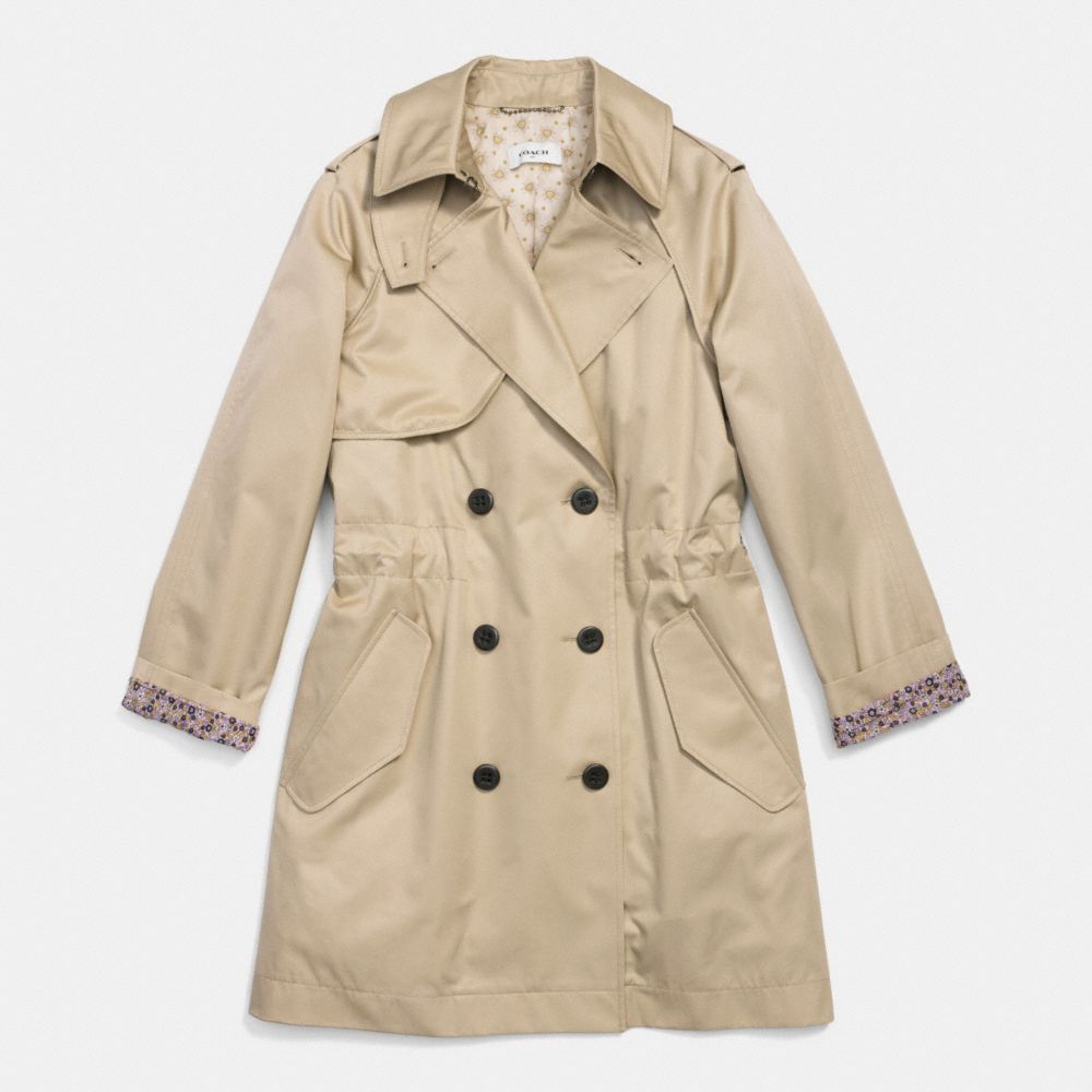 COACH®,MILITARY CONVERTIBLE TRENCH,Mixed Material,SAND,Scale View