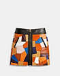 COACH®,PATCHWORK SKIRT,Leather,Black,Scale View