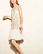 COACH®,APPLIQUE SPORTY TANK DRESS,Mixed Material,Cream,Front View