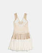 COACH®,APPLIQUE SPORTY TANK DRESS,Mixed Material,Cream,Scale View