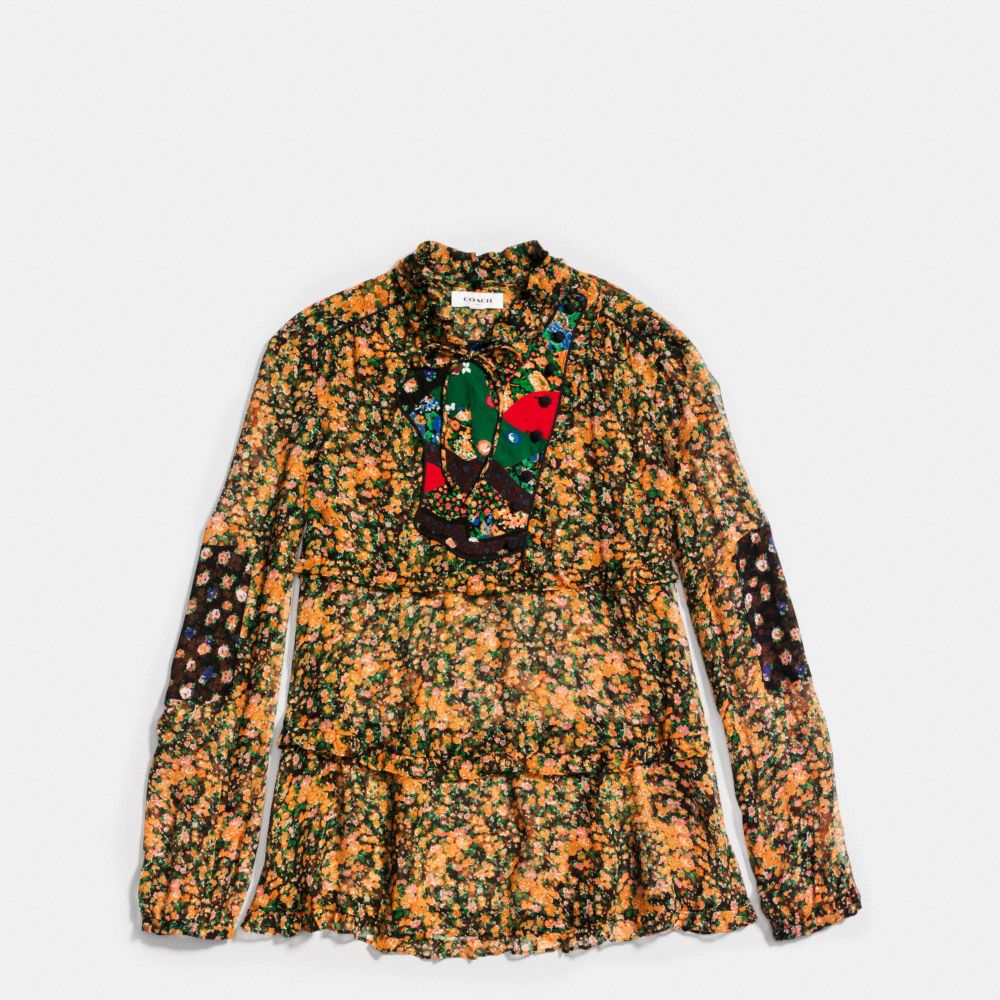 Side Opening Blouse With Applique