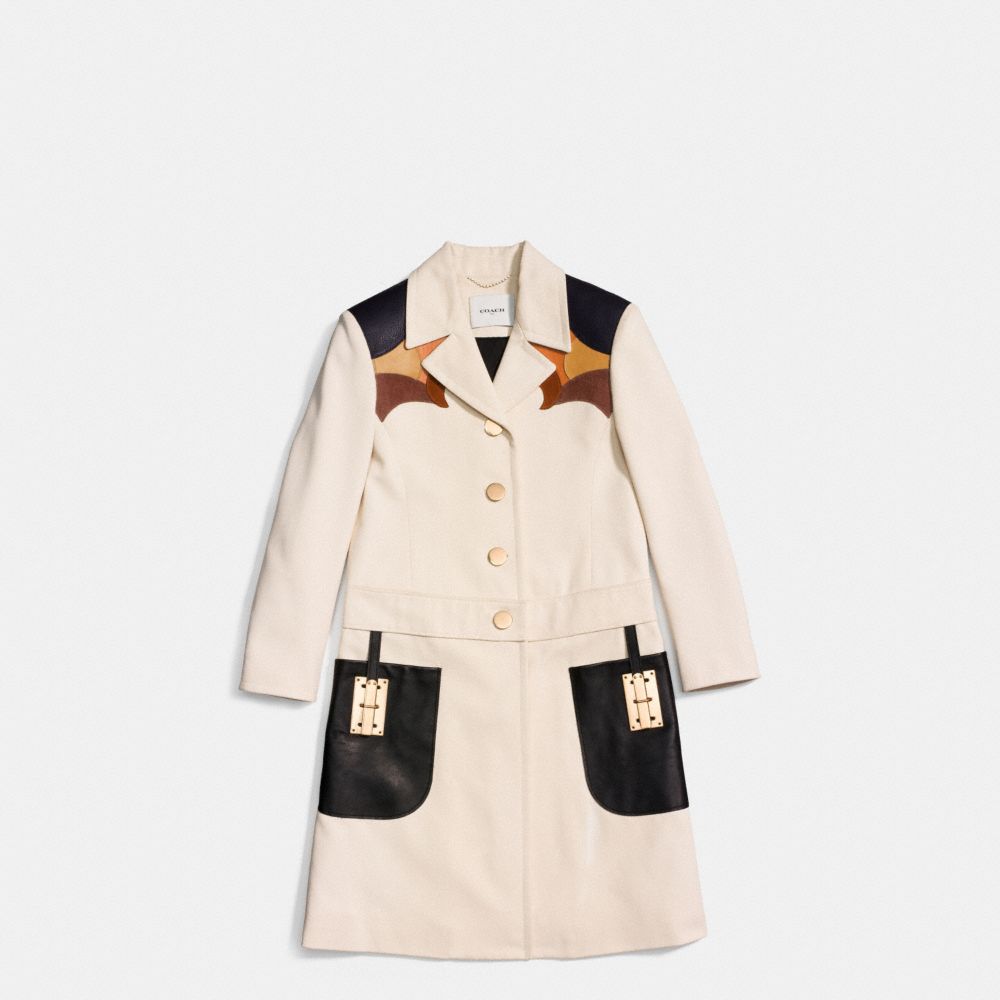 Calico wool shop trench coat