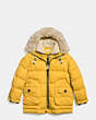 COACH®,TOY SOLDIER DOWN PARKA,n/a,YELLOW,Front View