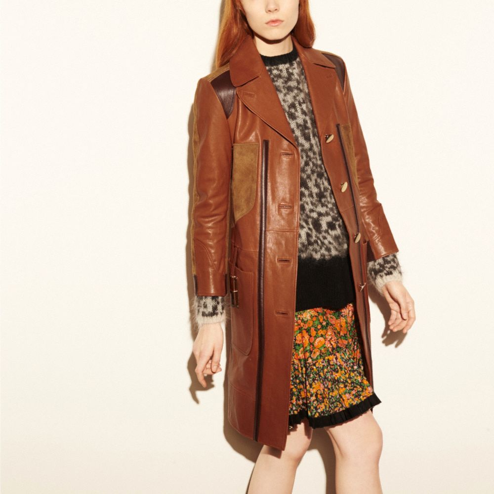Combo Leather Coat