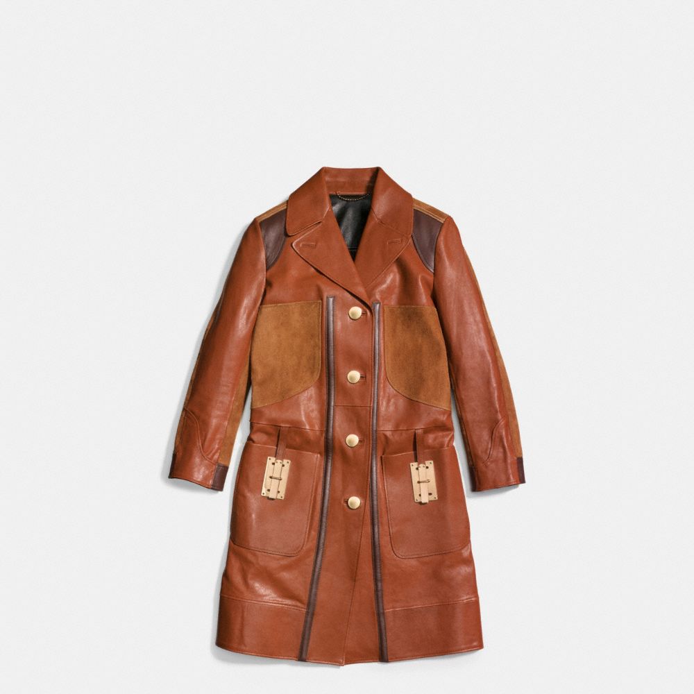 Combo Leather Coat