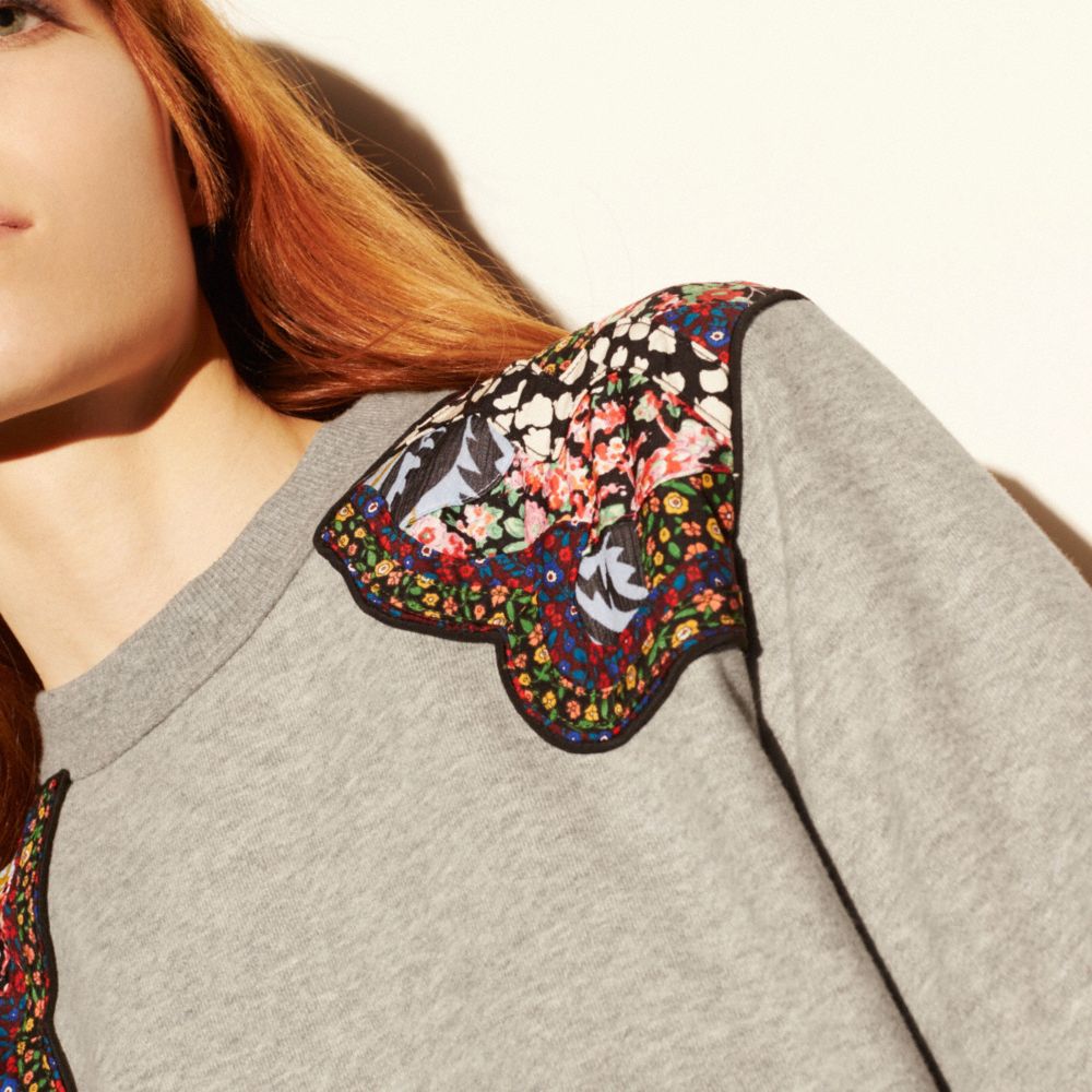 COACH®,WESTERN SURF SWEATSHIRT,cotton,GREY,Front View