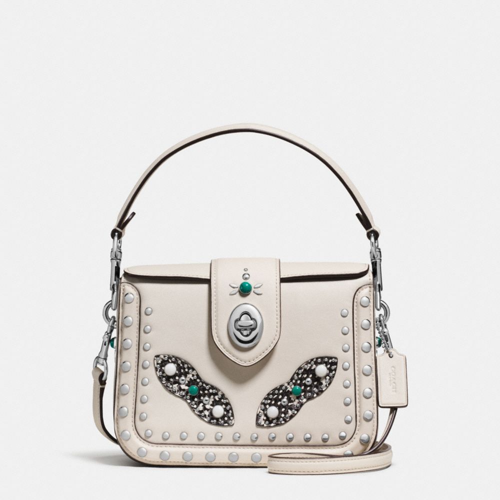 Page Crossbody In Glovetanned Leather With Western Rivets And Snake Trim