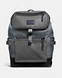 COACH®,MANHATTAN BACKPACK,Leather,Large,QB/Graphite/Black,Front View