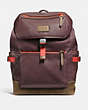 COACH®,MANHATTAN BACKPACK,Leather,Large,Gunmetal/Oxblood/Fatigue,Front View