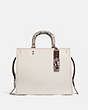 COACH®,ROGUE 36 IN COLORBLOCK WITH SNAKESKIN DETAIL,Python,Large,Pewter/Chalk,Front View