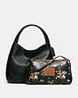 COACH®,BANDIT HOBO 39,Pebbled Leather,X-Large,Black Copper/Black,Angle View