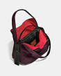 COACH®,BANDIT HOBO 39,Pebbled Leather,X-Large,Black Copper/Oxblood,Inside View,Top View