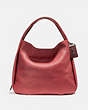 COACH®,BANDIT HOBO 39,Pebbled Leather,X-Large,Black Copper/Washed Red,Front View