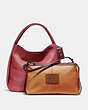 COACH®,BANDIT HOBO 39,Pebbled Leather,X-Large,Black Copper/Washed Red,Angle View