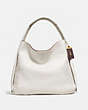 COACH®,BANDIT HOBO 39,Pebbled Leather,X-Large,Brass/Chalk,Front View