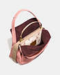 COACH®,BANDIT HOBO 39,Pebbled Leather,X-Large,Peony/Brass,Inside View,Top View