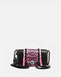 COACH®,DINKIER WITH WHIPSTITCH SNAKESKIN,reptile,Mini,LH/Black Neon Pink,Front View