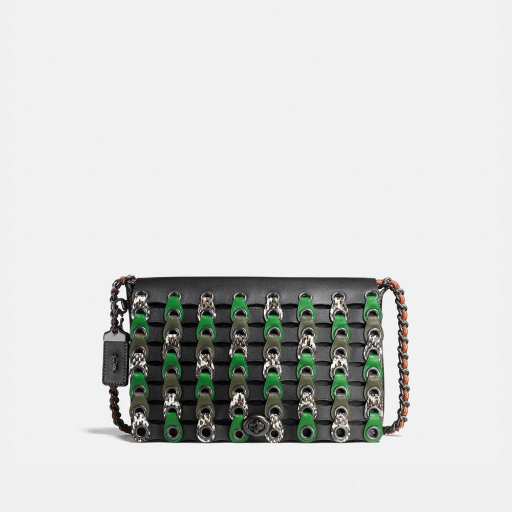 COACH®,DINKY 24 WITH SNAKESKIN COACH LINK,reptile,Medium,BP/Black Kelly Green,Front View