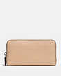 COACH®,ACCORDION ZIP WALLET,Pebbled Leather,Mini,Black Copper/Beechwood,Front View