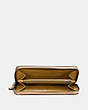 COACH®,ACCORDION ZIP WALLET,Pebbled Leather,Mini,Black Copper/Beechwood,Inside View,Top View