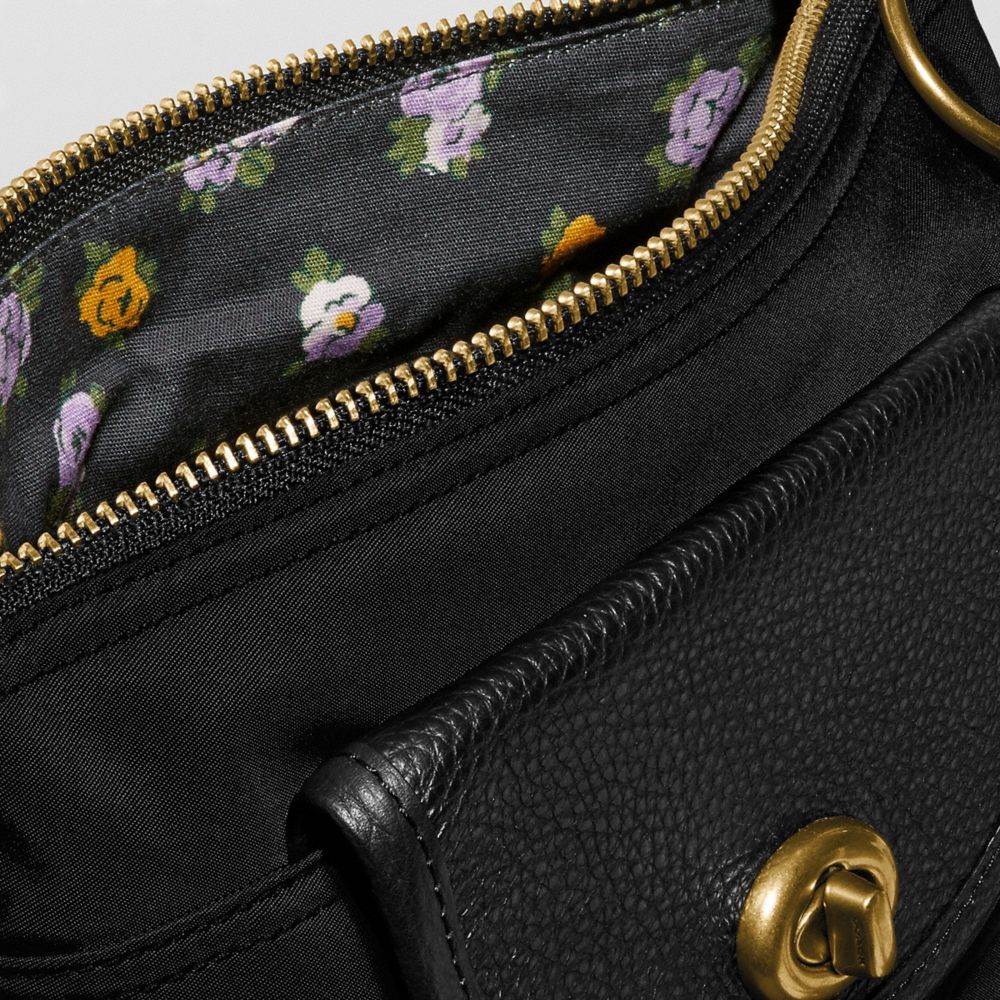 Cargo crossbody with 2025 vintage rose print interior