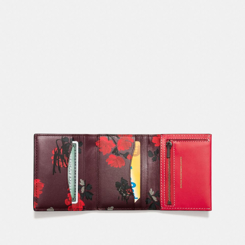 Small Trifold Wallet With Floral Print Interior