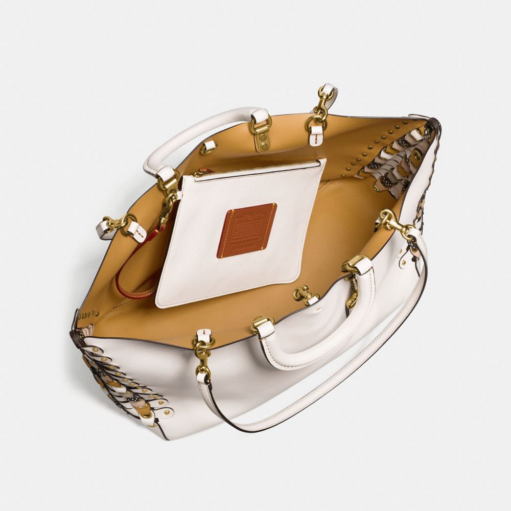 COACH®,Rogue Tote With Snakeskin Coach Link Detail,,Inside View,Top View