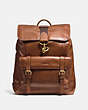 COACH®,BLEECKER BACKPACK,Leather,X-Large,Brass/Dark Saddle,Front View