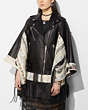 COACH®,MOTO PRAIRIE COAT,Leather,Black,Front View
