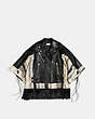 COACH®,MOTO PRAIRIE COAT,Leather,Black,Scale View