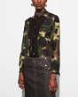 COACH®,SHEER WESTERN SHIRT,cotton,BROWN MULTICOLOR,Front View
