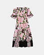 COACH®,SHEER PANEL DRESS,Mixed Material,Pink Multi,Scale View
