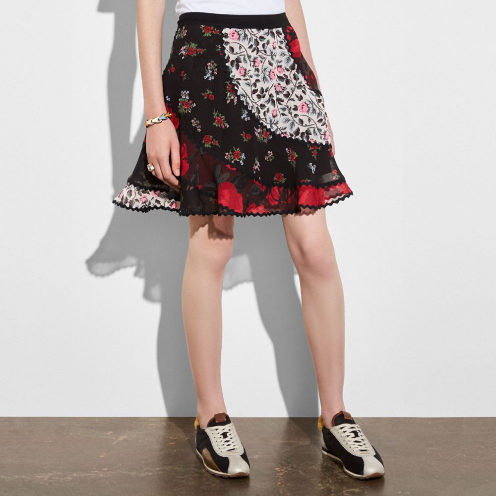 Mixed Print Circle Skirt