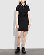 COACH®,ROSE LACE POLO DRESS,Mixed Material,Black,Front View