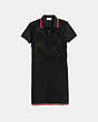 COACH®,ROSE LACE POLO DRESS,Mixed Material,Black,Scale View