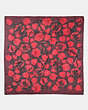 COACH®,SCRIBBLE CAMO ROSE SCARF,Mixed Material,Red.,Front View