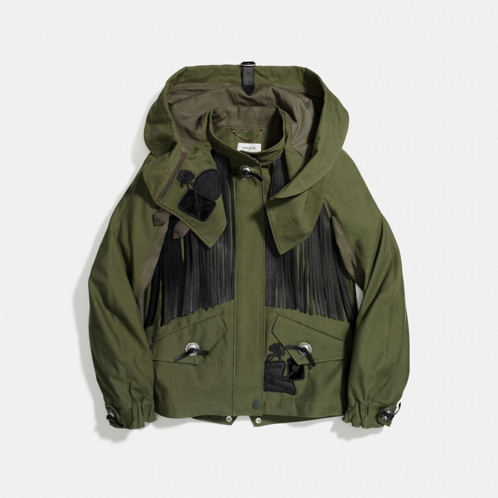 COACH®,WESTERN MILITARY JACKET,cotton,FERN,Scale View
