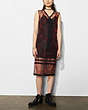 COACH®,SLEEVELESS ORGANZA DRESS,Mixed Material,Red Multi,Front View