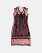 COACH®,SLEEVELESS ORGANZA DRESS,Mixed Material,Red Multi,Scale View