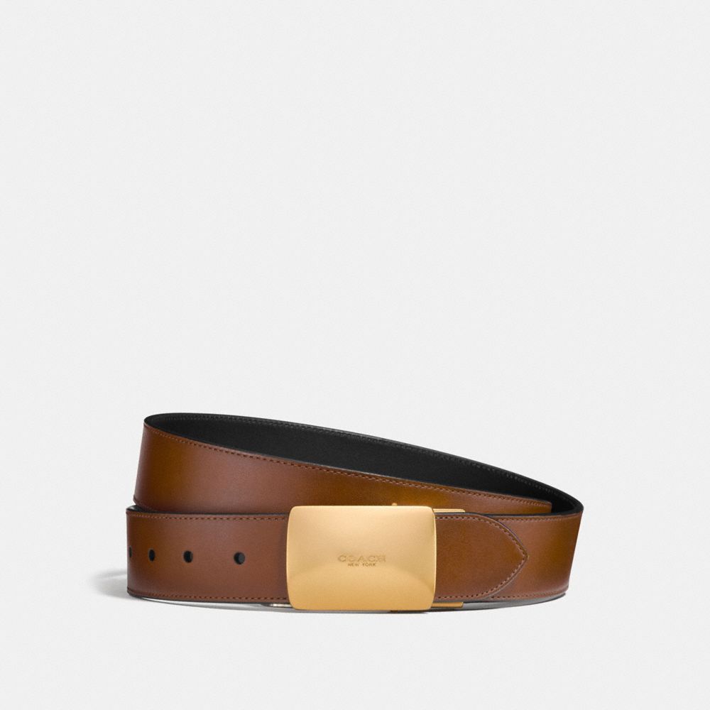COACH®,Plaque Buckle Cut To Size Reversible Belt, 38 Mm,,Front View